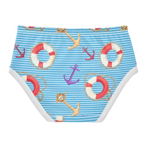 Girls Underwear Toddler 2t Cotton Girl Panties Cute Bright Kids Undies Briefs Nautical Lifebuoys Blue Stripes2
