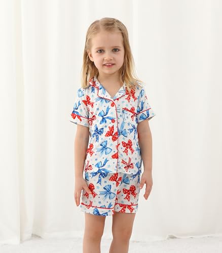 Image of Toddler Boys Girls Clothes Set Viscose from Bamboo Home Outfit Button Down Top Clothing Sets Soft with Pockets 2-5T