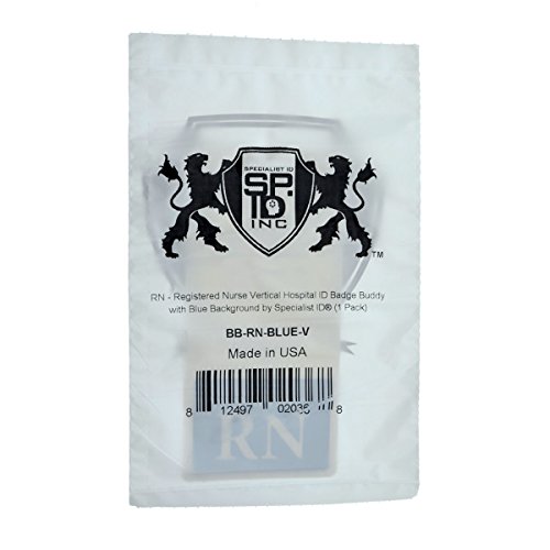 Rn Badge Buddy - Vertical - Heavy Duty Spill Proof & Tear Resistant Cards - Double Sided- Quick Role Identifier Id Buddies For Registered Nurse - Printed In The Usa By Specialist Id (Blue) #TOP4