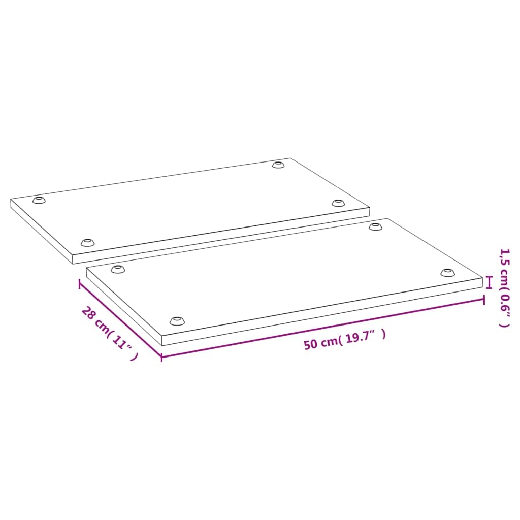 Mangloder Herdabdeckplatten 2 Stk. Bambus 50 x 28 x 1,5 cm mit PVC Füßen für Kochgeschirr, Topf, Pfanne, Bräter, Kasserolle, Wok, Induktion und Küche