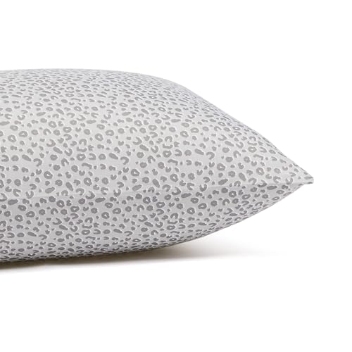 Image of Amazon Basics Lightweight Super Soft Easy Care Wrinkle Free Microfiber 3 Piece Bed Sheet Set with 14-Inch Deep Pockets, Machine Washable, Twin, Gray Cheetah, Printed, Kids, Men & Women Bedding
