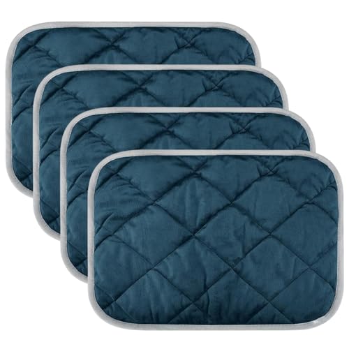 Tapis de chat auto-chauffant pour isoler du froid du sol | Lot de 4 doux bleus - 3