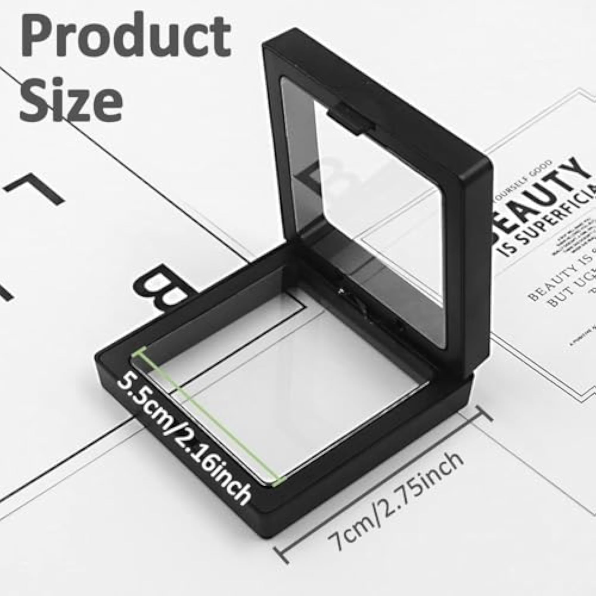 Floating Display Frame for Jewellery, Dustproof Case