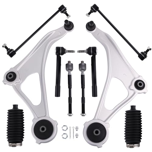 maXpeedingrods 10Pcs Front Suspension Kit for Nissan Altima 2013-2014, 2 Lower Control Arm with Ball Joint, 2 Sway Bar Link, 4 Inner Outer Tie Rod, 2 Boots, RK623474 RK623475