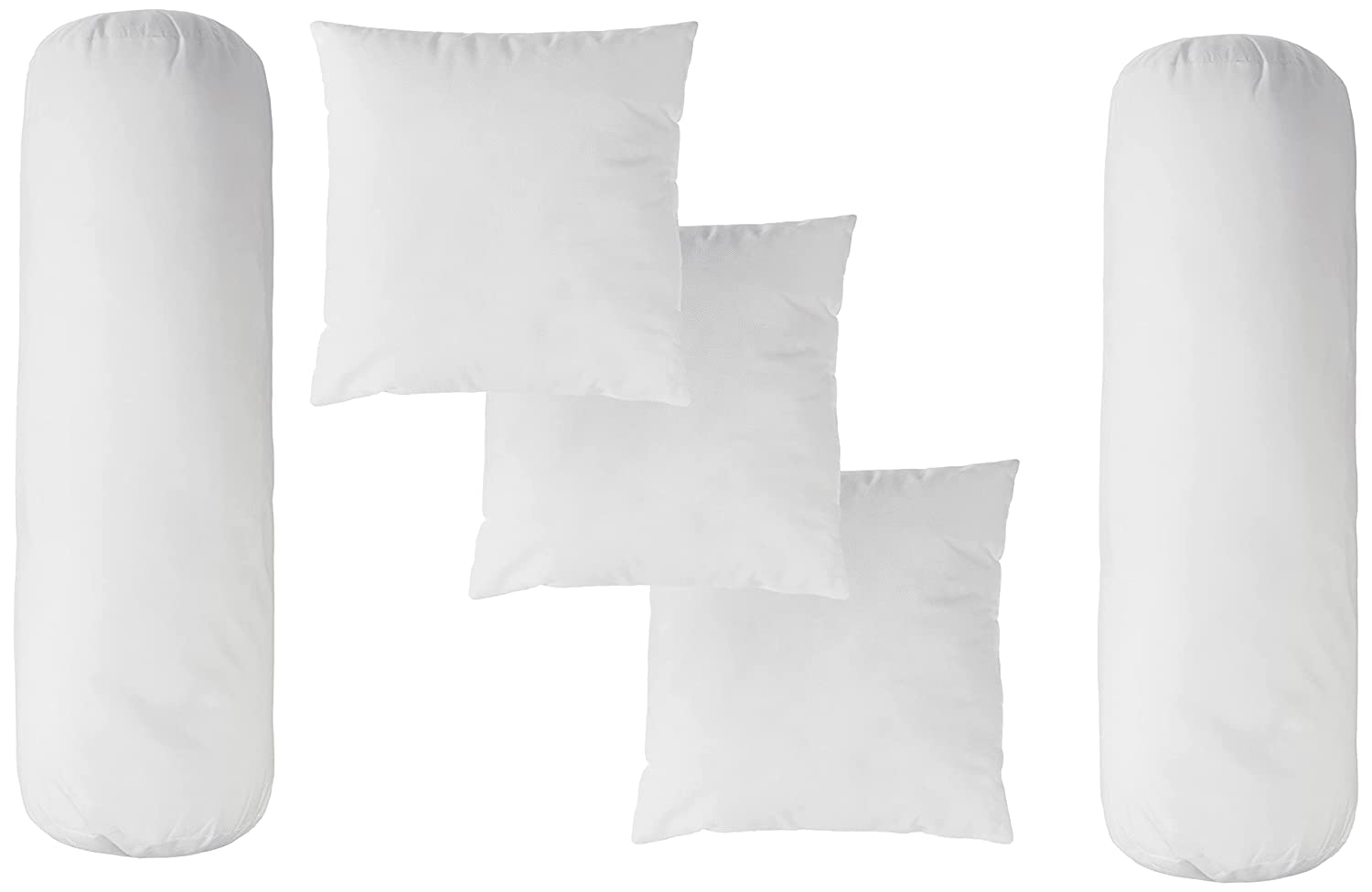 Buy Gopi Store White 5 Piece Microfibre Filled Bolster and Cushion Set