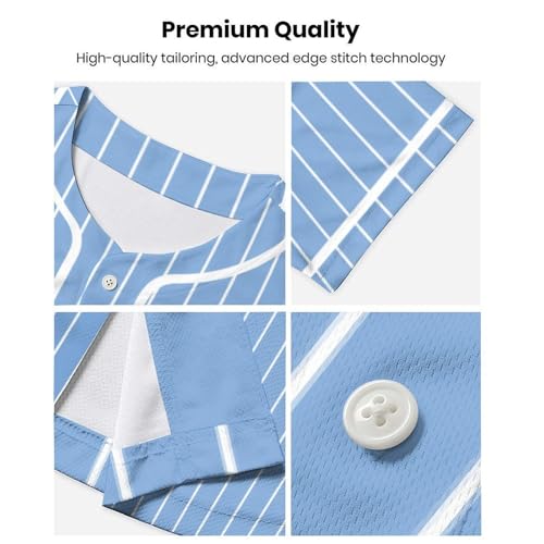 Lalkllo Camisa masculina de beisebol lisa lisa casual abotoada manga curta uniforme esportivo P-2GG,