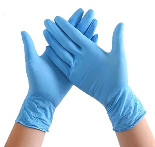 N/m Disposable Gloves Powder Latex Free Professional Food Grade Reuseable Rubber Cleaning Gloves 100 Pcs Blue Medium, 1count