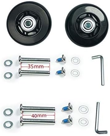 Trolleyshop Wear-Resistant Luggage Suitcase Wheels Replacement Kit - 64mm x 18mm ABEC 608zz Inline Outdoor Wheels, Set of 2 (OD:64 W:18 ID:6 Axles: 35 & 40mm)