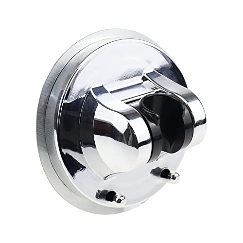 DXiongW Ronde Support de Pommeau de Douche à Main Support de Pomme de Douche Mural Support De Douche à Main Auto-Adhésif Support Mural de Douche Angle Réglable Chromé pour Tuyau de Douche 1/2 Pouce Cover