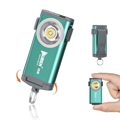 WUBEN G2 Keychain Flashlight 175° Wide Beam, Magnetic Keyring Torch High Lumens