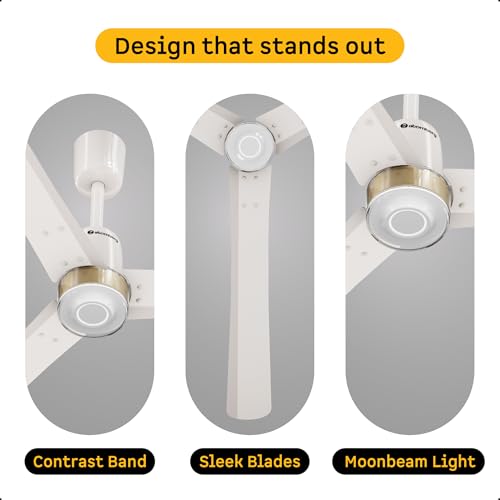 Image of atomberg Renesa Elite Smart 1400mm BLDC Ceiling Fan with IoT & Remote Control | 5 star Rated | High Air Delivery with Moonbeam LED Light | | 3 Year Warranty (Pearl White)