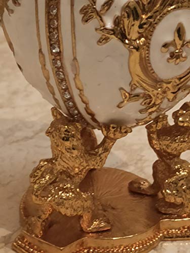 Coronation Faberge Egg Jewelry Box 24Ktgold Handmade Russian Egg Faberge Trinket Box 200 Austrian Crystal Handset 4Ct Fabergé Egg Gift For Her Graduation Birthday Anniversary Present For Women #TOP5