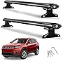 AUTOSAVER88 Roof Rack Cross Bars Compatible with 2018-2022 Jeep Compass, Rooftop Aluminum Crossbars Luggage Cargo Carrier Bag Bike