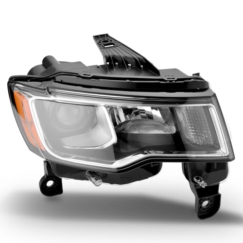 CONLLCON Headlights Assembly Compatible with Jeep Grand Cherokee 2017-2021,Headlamp Chrome Passenger Side Replacement CH2503297 68289234AF