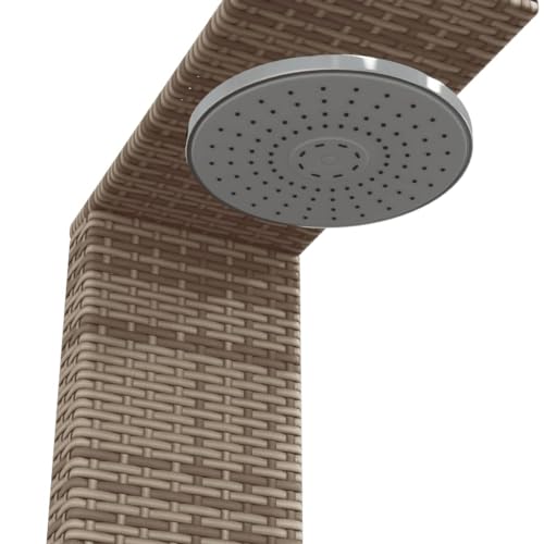Vidaxl Doccia Esterno Grigia 100X100X241,5Cm Polyrattan E Legno Acacia - 6