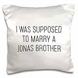 3dRose Tory Anne Collections Zitate I was Supposed to Marry A Jonas Brother (pc-324391-1) Kissenbezug, Weiß