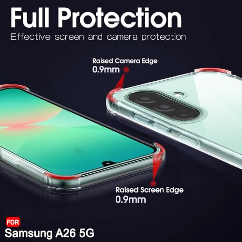 Image of TheGiftKart Crystal Clear Back Cover Case for Samsung Galaxy A26 5G | 360 Degree Protection | Shock Proof Design | Transparent Back Cover Case for Samsung Galaxy A26 5G (PC & TPU, Transparent Bumper)