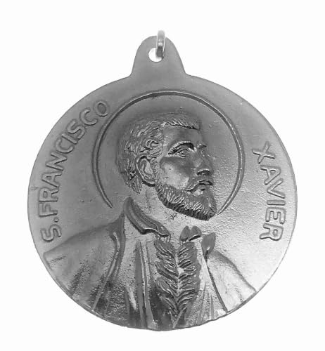 Medalla plata S.Francisco Javier 33mm colgante religioso de plata primera ley De Bussy