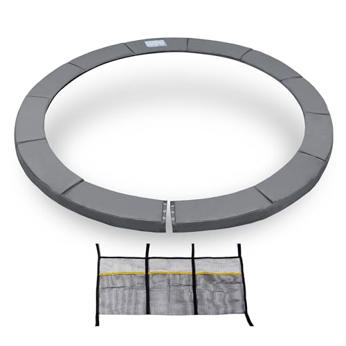 ExacMe Thicker Trampoline Pad 10 Foot with Opening, Replacement Spring Cover Safety Frame Pad, Storage Bag (Grey)