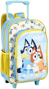 Bluey Deluxe Trolley Backpack   Kids Rolling Suitcase Toy with Fun Bluey Accessories | Lightweight Pull-Along Case for Travel, Pretend Play & Storage | Official Bluey Gift for Boys & Girls