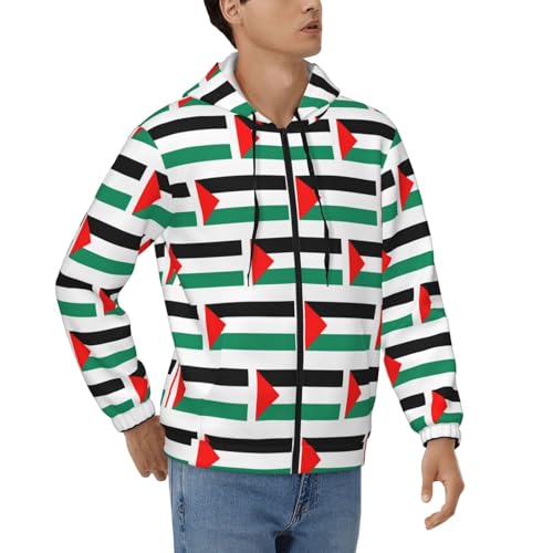 Sweat capuche Palestine homme fermeture éclair fin des cordons qui glissent