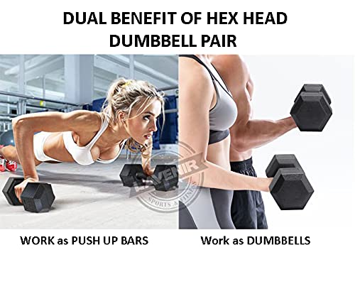 Image of L'AVENIR FITNESS Hex Shape Set of PVC Dumbbell - Pair of 3kg Dumbbell Set - Best for Home Gym Work-Out