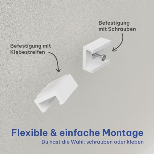 Befestigungsclips Halterungen für Philips Hue V4 & Gradient Lightstrip, 10 Stück, weiß, Made in Germany