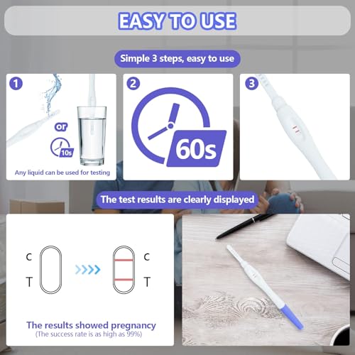 Image of Fake Pregnancy Test Strips,4Packs Always Positive Early Pregnancy Test Kit,Prank HCG Pregnancy Rapid Test for April Fools' Joke Gag,Blue & Pink