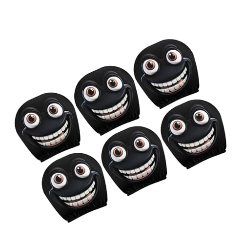 jebyltd Fundas para Reposacabezas De con Diseño Ranas con Ojos Dibujos Animados Poliéster Fuerte General Accesorios Divertidos para Decoración Humor Interior Familiar