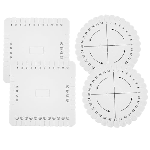 JAXICREY 4 Stück Knüpfstern Kumihimo Flechtscheibe, Rund Quadratisch Knüpfblume Flechtstern Scheibe zum Armband Flechten Webwerkzeug Armbänder Halsketten DIY Handarbeitsprojekte Geflochtenes Schnüre