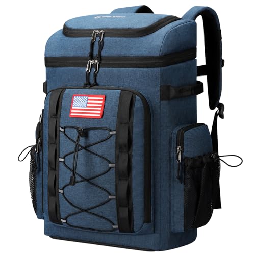 Image of Maelstrom 35 /50 Can Insulated Backpack Cooler, Leakproof Soft Lunch Ice Bag | Keeps Food Cold For 16h, Peva Liner, Durable Nylon, Ergonomic Padding. Perfect For Men, Women, Camping, Beach, Hiking, Travel