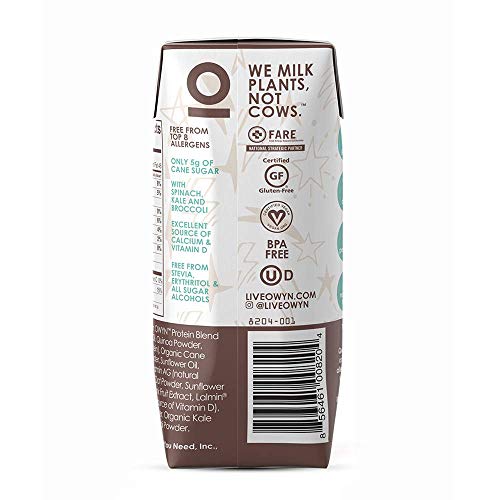 OWYN, Vegan Dairy Free Milk, Chocolate, 8.5 Fl Oz (Pack of 12), 100-Percent Plant-Based, Dairy-Free, Gluten-Free, Soy-Free, Tree Nut-Free, Egg-Free, Allergy-Free, Vegetarian, Kosher, Lactose Free - Thumbnail 3