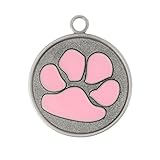 DogIDs Personalized Paw Design Dog Identification Tag, Custom Laser Engraved Single Sided Stainless
