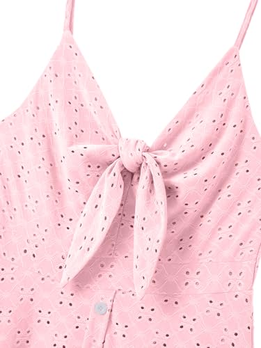 IFFEI Mommy and Me Matching Dresses Womens Eyelet Lace Midi Sundress Sleeveless Summer Dress for Casual Holiday Outfits2