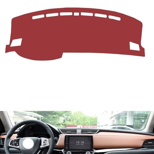 Leather Dash Board Cover mat Compatible with Honda Envix，Anti-Slip,Sun Protection Dashboard Cover-red