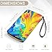 BSUYGET Neon Rainbow Splatter Ink Leather Wallet for Women Fashion Long Purse with Zipper Credit Card Holder