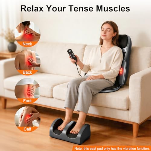 Image of Kalamera Shiatsu Neck Back Massager for Chair with Foot Massager