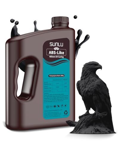 Image of SUNLU 3000G ABS-Like 3D Printer Resin, 405nm UV Curing Photopolymer Rapid 3D Resin for 2K 4K 6K 8K LCD /DLP /SLA 3D Printers, Non-Brittle & High Precision & Low Shrinkage, Black 3KG