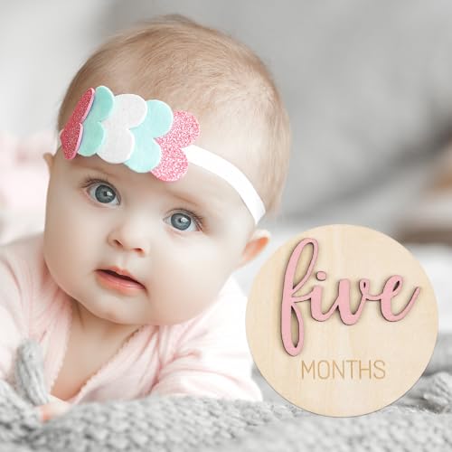 Image of Giftacity 3D Pink Baby Monthly Milestone Signs, One Month Sign for Newborn