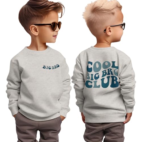 Image of BOUTIKOME Big Brother Sweatshirt Toddler Baby Boy Cool Big Bro Club Shirts Announcement Pullover Long Sleeve Fall Tops