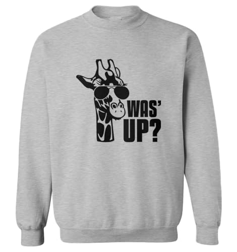 Tcombo was' Up? - Giraffe Funny Toddler Fleece Crewneck Sweater