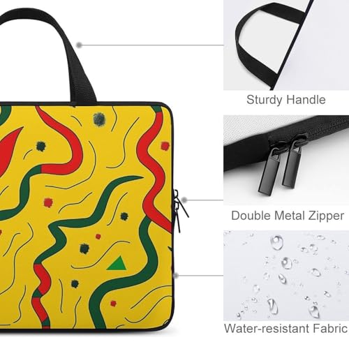 Sacoche ordinateur portable et pochette tablette à motif vagues géométriques - 3