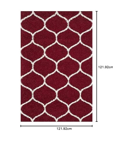 Image of Carpet Mahal Presence Gorgeous Design of Super Soft Shaggy Carpet for Living Room, Bedroom, Hall and Anywhere in Home. [4x4 feet] Square.