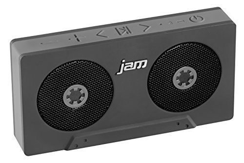 JAM Rewind Wireless Bluetooth Speaker, Portable, Dynamic Sound, Rechargeable Battery, Retro Design, Built-in Speakerphone, Works with iPhone, Android, Tablets, Cassette Design, HX-P540GY Grey