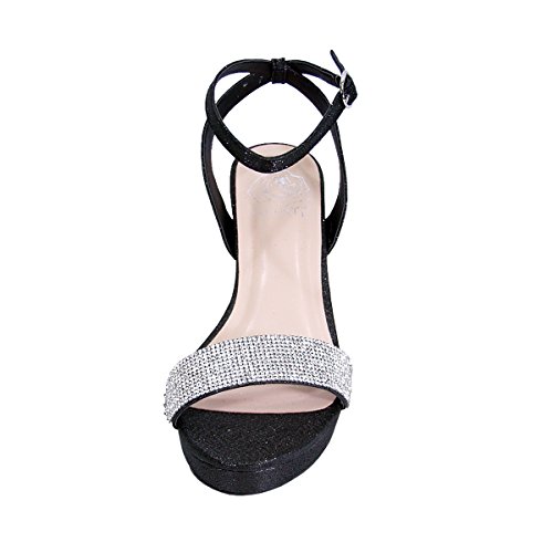 Floral Maria Women's Wide Width Rhinestone Strap Dress Heeled Sandals2