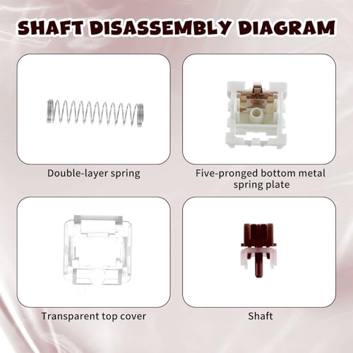 Image of Mechanical Keyboard Switches, 50 Pcs 3 PIN Brown Keyboard Clickers Replacement Dustproof Clicky Switches for Most Mechanical Gaming Keyboards