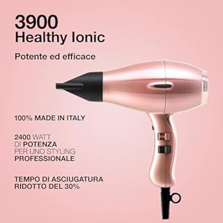 Phon per Capelli Elchim 3900 Healthy Ionic Venetian Rose Gold Presa Schuko con Sacchetta in Cotone - Asciugacapelli Professionale Made in Italy - Leggero e Silenzioso, Asciugatura Ridotta 30%, 2400W