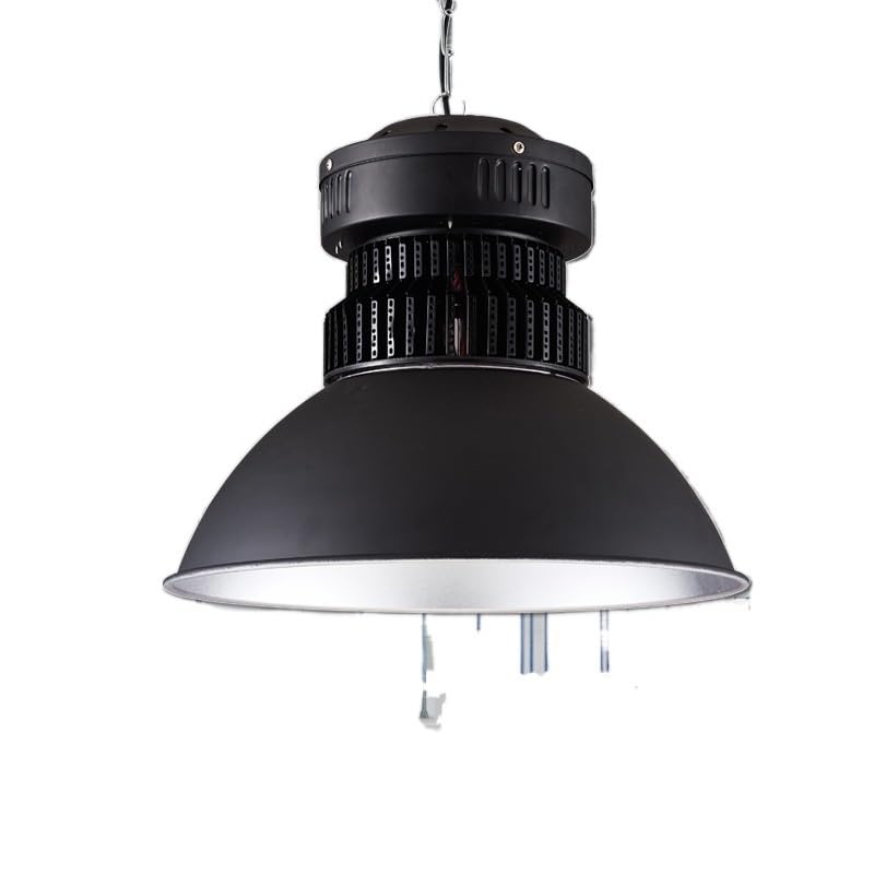 Fengyan Lighting, 2 sztuk/partia lampa przemysłowa LED AC220V warsztat magazyn oświetlenie fabryczne Pitch lampa wisząca sufitowa oświetlenie fabryczne(Black with chain,200W)
