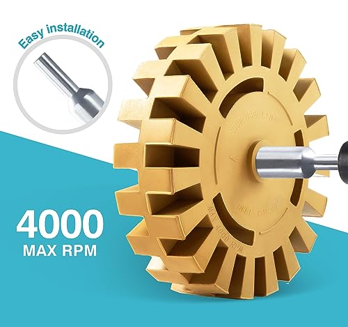 Image of Decal Remover Eraser Wheel Rubber Eraser Wheel Adhesive Remover Wheel for Cars Sticker Remover Tool Removes Pinstripe Stripe Vinyl Tape and Graphic