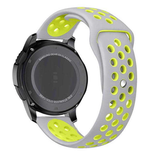 Correa de silicona de 22mm para Huawei Watch GT 5 46mm en color gris y amarillo